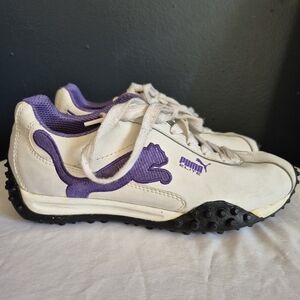 Puma Elite Lifestyle Sneaker Athletic Shoe White Purple Size 6